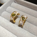 Geometric C Shape Faux Pearl Zircon Stud Earrings For Women Fashion OL Everyday Jewelry view 4