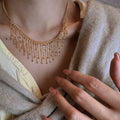Minimalist Copper Geometric Tassel Choker Necklace Casual Fashion Clavicle Chain view 1