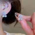 Light Luxury Copper Zircon Cherry Pendant Drop Earrings Elegant Minimalist Fruit Stud Earrings view 3