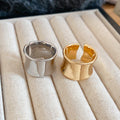 European American Smooth Metal Statement Ring For Women view 4