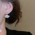 Copper Zircon Fan Shaped Geometric Triangle Stud Earrings Minimalist Light Luxury Fashion Jewelry view 3