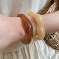 Modern Minimalist Irregular Open Oval Acrylic Bangle Light Luxury Everyday Bracelet view 3