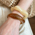 Modern Minimalist Irregular Open Oval Acrylic Bangle Light Luxury Everyday Bracelet view 1