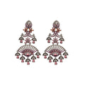 Vintage Copper Zircon Fan Drop Stud Earrings Luxury Statement Water Drop Earrings For Women view 5