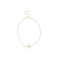 Korean Old Money Hollow Flower Faux Pearl Necklace Bracelet Jewelry Set view 5