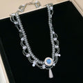 Vintage Chinese Style Teardrop Faux Pearl Lace Choker Necklace For Women view 2