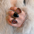 Fashion OL Style Alloy Zircon Heart Open Ring For Women Trendy Adjustable Index Finger Jewelry view 3