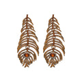 Silver Needle Rhinestone Leaf Feather Stud Earrings For Women Vintage Palace Alloy Jewelry view 5