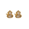 Light Luxury Gold Plated Copper Zircon Gourd Stud Earrings With Silver Posts view 5