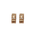 French Style Alloy Rhinestone Square Earrings, Elegant Light Luxury Geometric Ear Jewelry view 5