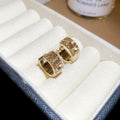 French Style Alloy Rhinestone Square Earrings, Elegant Light Luxury Geometric Ear Jewelry view 2
