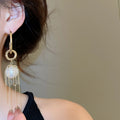 French Elegant Faux Pearl Stud Earrings For Women Geometric Round Vintage Light Luxury Daily Jewelry view 3