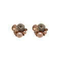Light Luxury Floral Faux Pearl Stud Earrings With Rhinestone Accents For Women view 5
