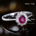 Silver Tone Pink Crystal Floral Halo Ring Fashion Jewelry view 5