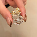 Zircon Horse Open Ring For Women – Gold view 2