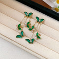 Elegant Copper Zircon Butterfly Tassel Drop Earrings With Silver Needle For Women view 4