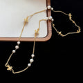 French Old Money Faux Pearl Saturn Star Beaded Sweater Necklace Vintage Elegant Light Luxury Jewelry view 4
