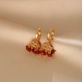 Vintage Chinese Style Copper Zircon Round Tassel Drop Earrings For Women view 2