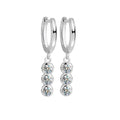 Korean Geometric Round Drop Earrings Short Row Rhinestone Hoop Earrings For Commuter Wear view 5