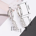 Korean Geometric Round Drop Earrings Short Row Rhinestone Hoop Earrings For Commuter Wear view 4