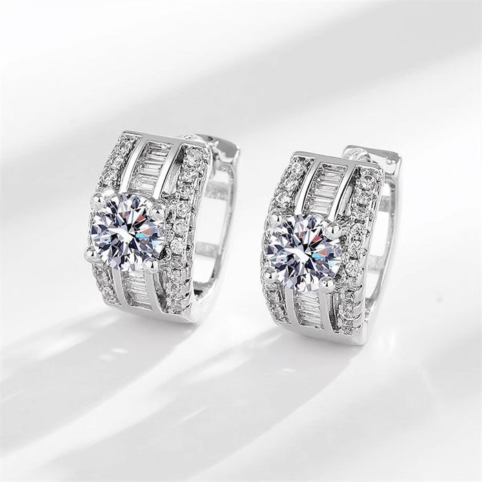 Minimalist Commuter Zircon Hoop Earrings Niche Design Fashion Personality Ear Cuffs