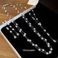 French Vintage Teardrop Faux Pearl Earrings And Necklace Jewelry Set For Women Old Money Style view 2