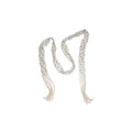 Vintage Geometric Faux Crystal Beaded Tassel Scarf Sweater Necklace For Women view 5