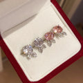 Light Luxury Copper Zircon Flower Stud Earrings For Women, Korean Sweet Elegant Small Floral Design view 1