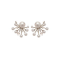 Light Luxury Geometric Faux Pearl Zircon Firework Stud Earrings For Women view 5