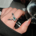 Light Luxury Copper Zircon Snake Ring For Women, Trendy Animal Index Finger Jewelry view 3