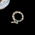 Light Luxury Copper Zircon Snake Ring For Women, Trendy Animal Index Finger Jewelry view 2