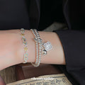 Chinese Style Copper Flower Drip Oil Bangle Light Luxury Unique Floral Bracelet For Women view 1