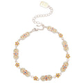 Chinese Style Copper Flower Drip Oil Bangle Light Luxury Unique Floral Bracelet For Women view 5