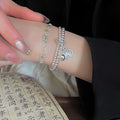 Chinese Style Copper Flower Drip Oil Bangle Light Luxury Unique Floral Bracelet For Women view 3