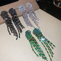 Copper Zircon Jellyfish Tassel Drop Earrings Geometric European Style Stud Earrings For Women view 3