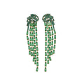 Copper Zircon Jellyfish Tassel Drop Earrings Geometric European Style Stud Earrings For Women view 5