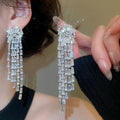 Copper Zircon Jellyfish Tassel Drop Earrings Geometric European Style Stud Earrings For Women view 4
