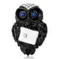 Metal Alloy Enamel Rhinestone Owl Brooch For Women's Clothing Accessories view 1