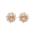 Copper Zircon Round Clip-on Earrings French Vintage Court Style Geometric Elegant Jewelry view 5