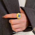 Irregular Evil Eye Open Ring For Women view 3