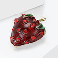 Alloy Enamel Rhinestone Strawberry Brooch Pin For Women's Blazer view 3