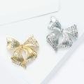 Alloy Rhinestone Bow Brooch Pin For Women's Apparel Decoration view 3