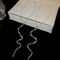 Old Money Style Copper Rhinestone Round Tassel Sweater Necklace for Women view 4