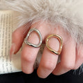 Modern Minimalist Metal Geometric Open Ring For Women Circular Statement Index Finger Jewelry view 1