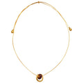 Gold Plated Copper U Pendant Sweater Necklace With Enamel Geometric Old Money Style view 5