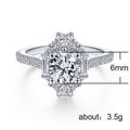 Silver Tone Round Clear Crystal Square Halo Ring Fashion Jewelry view 5