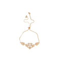 French Light Luxury Copper Zircon Flower Bangle Elegant Sparkly Floral Bracelet For Women view 5