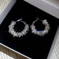 Light Luxury Copper Irregular Rhinestone Round Geometric Earrings For Women view 2