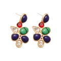 Vintage Alloy Teardrop Rhinestone Pendant Necklace Earrings Jewelry Set Light Luxury Court Style view 5