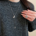 Korean Style Copper Zircon Horse Zodiac Sweater Necklace Light Luxury Minimalist Pendant view 1